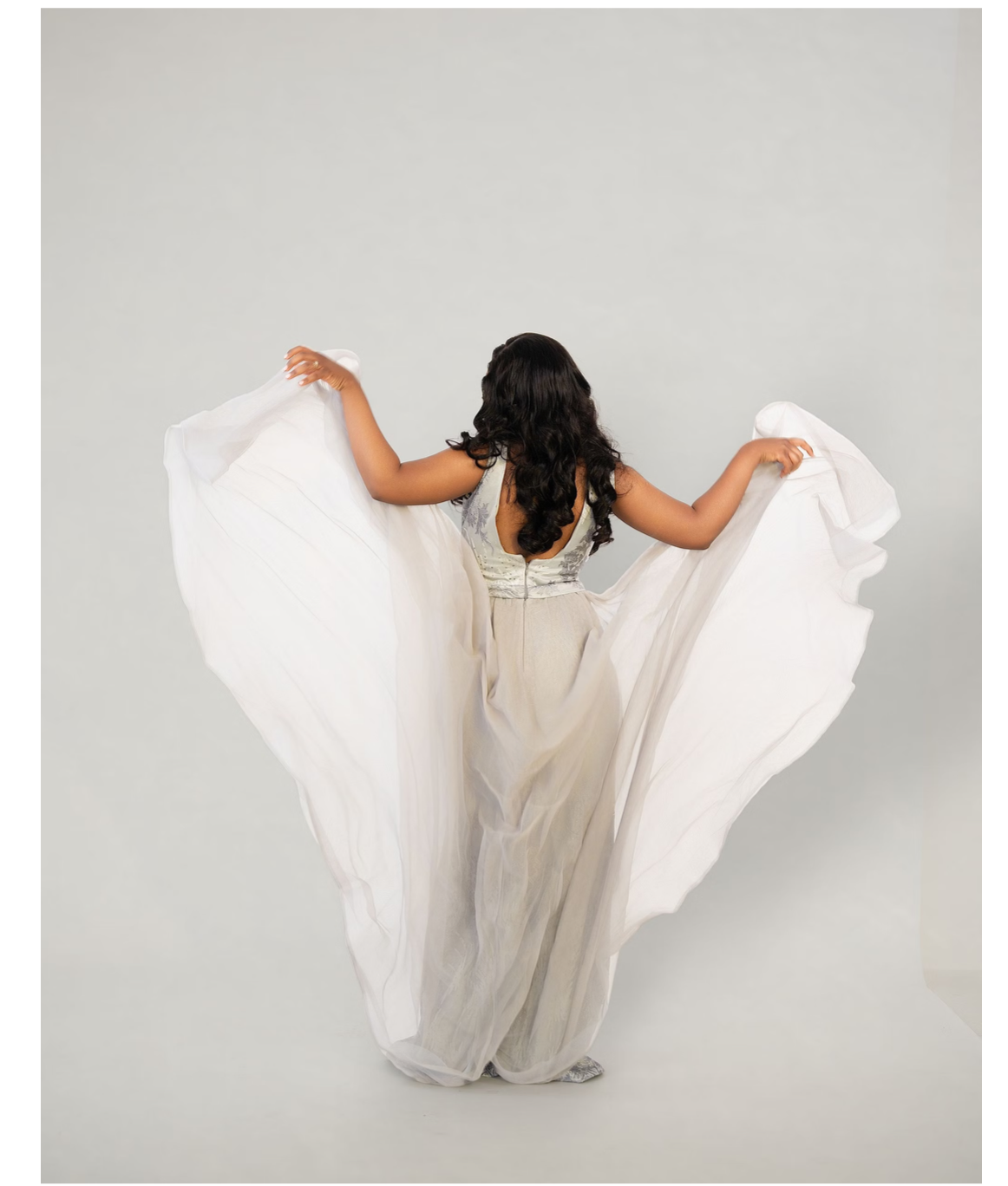 Sleeveless Maxi Tulle Column Dress