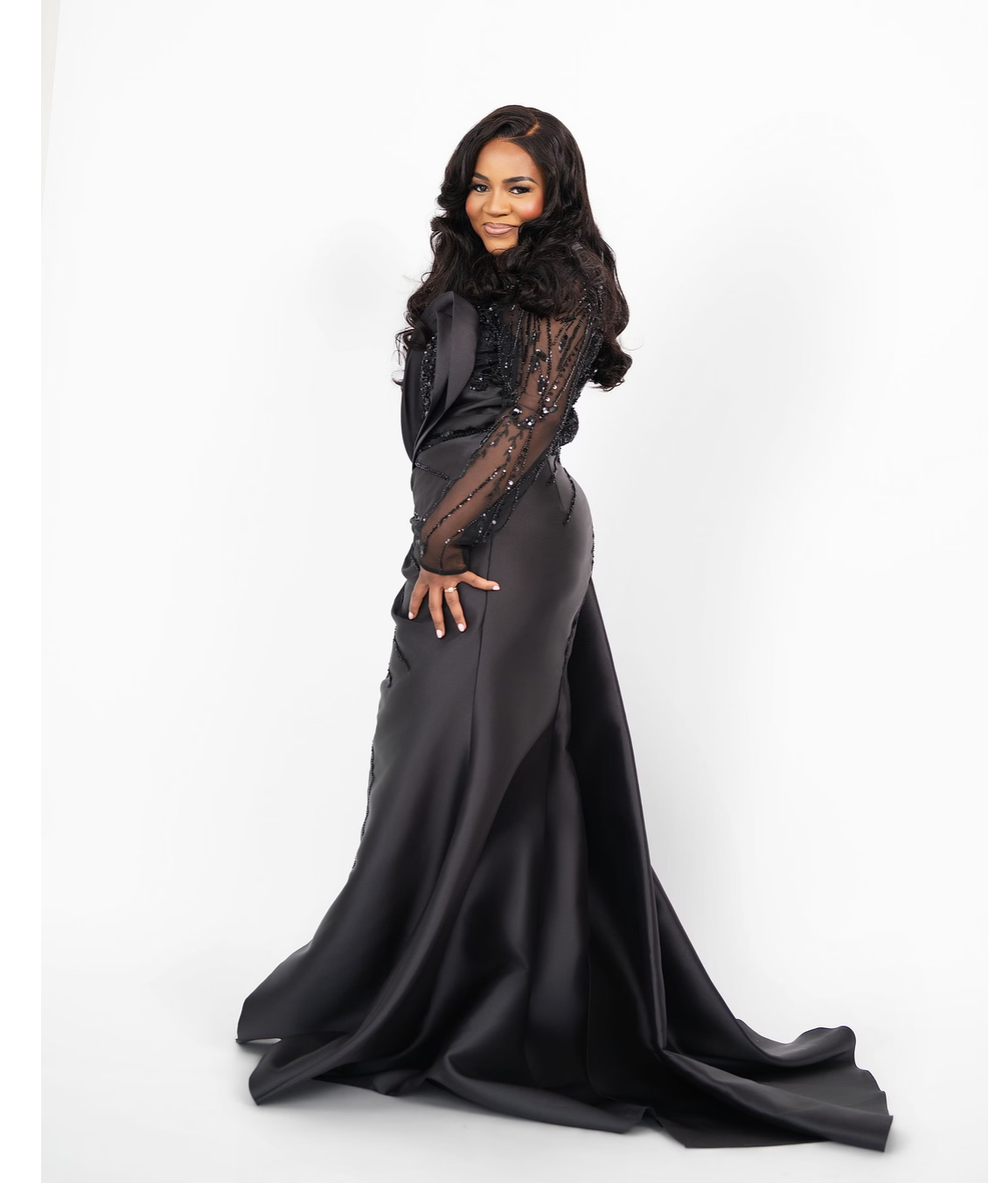 Long sleeved Mermaid Evening dress