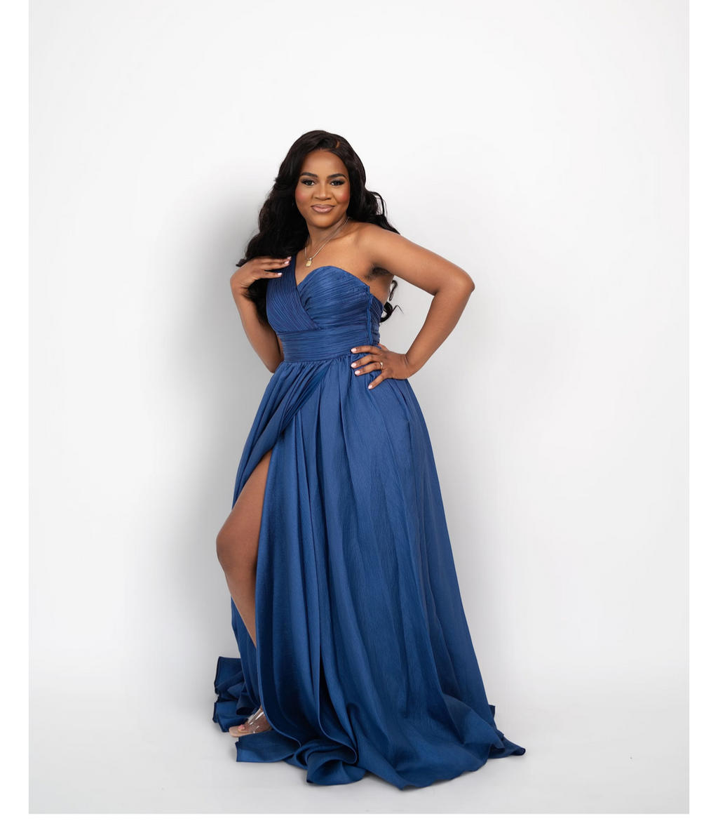 One shoulder Maxi Tulle Dress