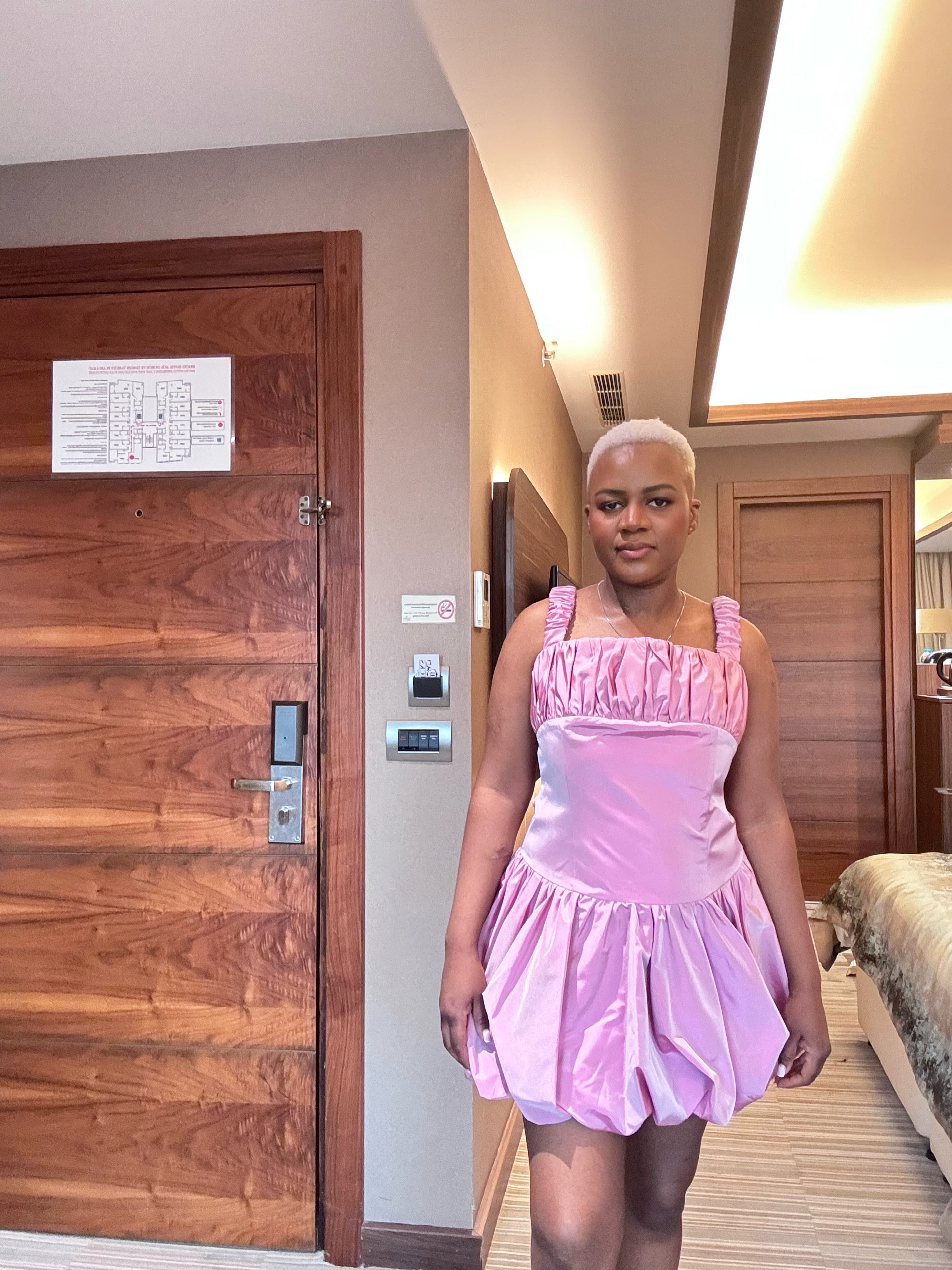 Pink Bubble mini dress