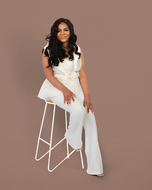 3 piece white suit
